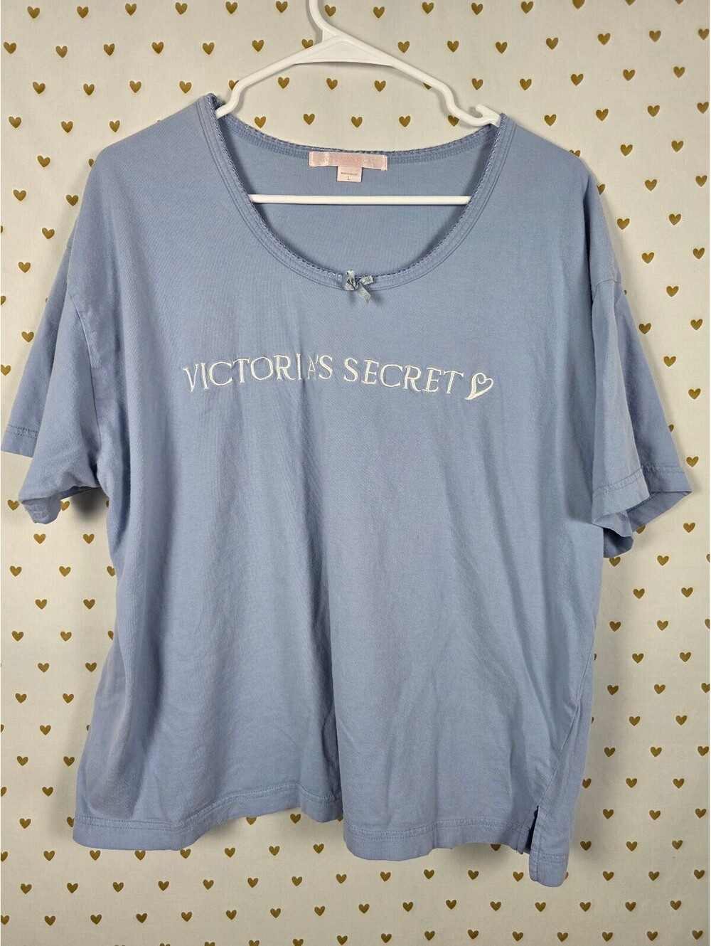 Victorias Secret  Vintage y2k '00 Heart Label Cotton Tee shirt Blue Large